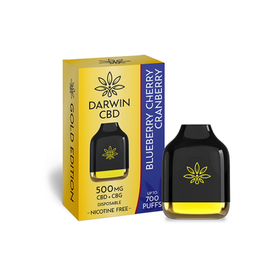 Darwin 500mg CBD + CBG Cube Disposable 700 Puffs - Flavour: Blueberry Cherry Cranberry