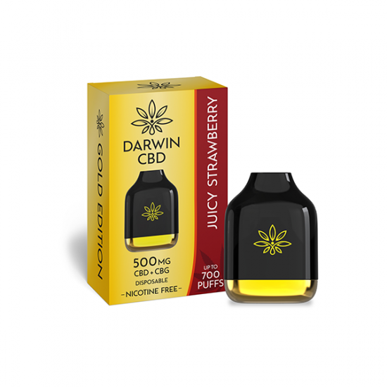 Darwin 500mg CBD + CBG Cube Disposable 700 Puffs - Flavour: Juicy Strawberry