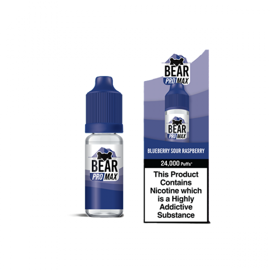 Bear Pro Max 75ml Longfill Bar Series includes 4X 20mg Bar Salts - Flavour: Blueberry Sour Raspberry