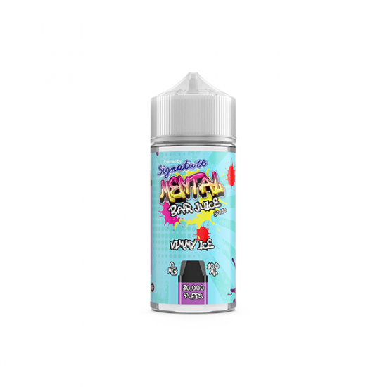 0mg Signature Mental Bar Juice 100ml Shortfill (50PG/50VG) - Flavour: Vimmy Ice