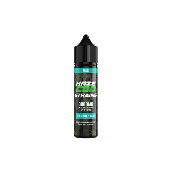 Haze CBD Strains 3000mg CBD E-Liquid 50ml Shortfill 0mg (50VG/50PG) - Flavour: Girl Scout Cookies