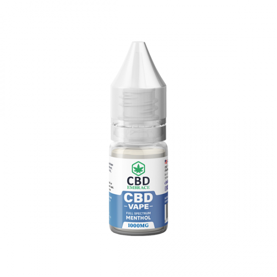 CBD Embrace 1000mg Full Spectrum CBD Vape Oil - 10ml - Flavour: Menthol