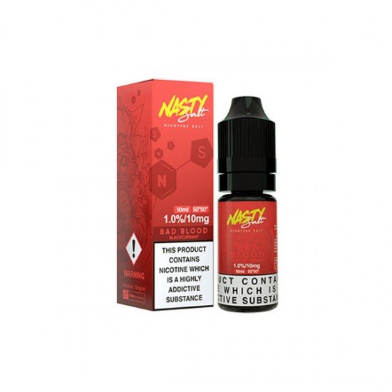 10mg Nasty Salts 10ml Nic Salts (50VG/50PG) - Flavour: Bloody Berry