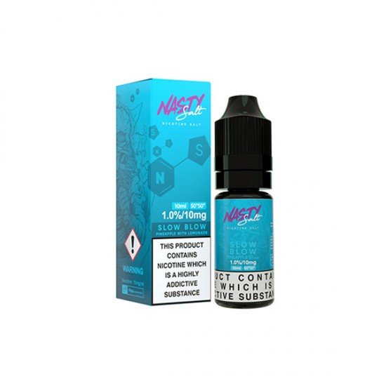 10mg Nasty Salts 10ml Nic Salts (50VG/50PG) - Flavour: Slow Blow