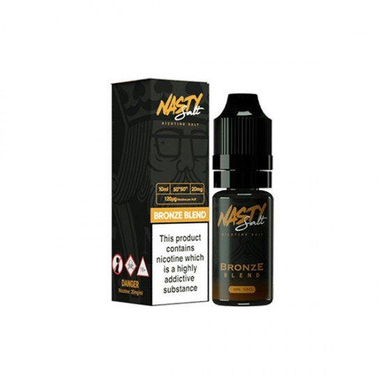 10mg Nasty Salts 10ml Nic Salts (50VG/50PG) - Flavour: Tobacco Bronze Blend