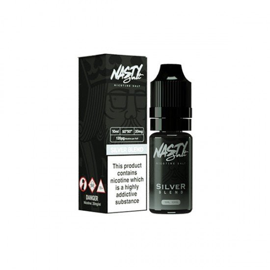 10mg Nasty Salts 10ml Nic Salts (50VG/50PG) - Flavour: Tobacco Silver Blend