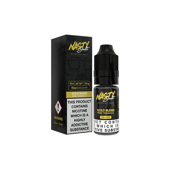 10mg Nasty Salts 10ml Nic Salts (50VG/50PG) - Flavour: Tobacco Gold Blend