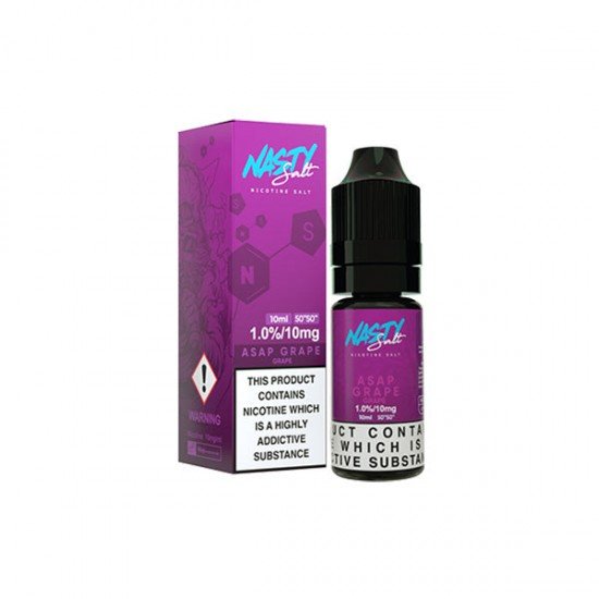 20mg Nasty Salts 10ml Nic Salts (50VG/50PG) - Flavour: Asap Grape