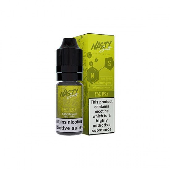 10mg Nasty Salts 10ml Nic Salts (50VG/50PG) - Flavour: Fat Boy