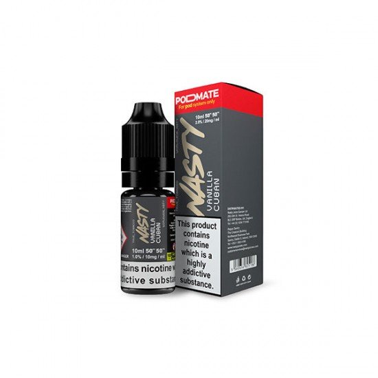 10mg Nasty Pod Mate 10ml Nic Salts (50VG/50PG) - Flavour: Vanilla Cuban