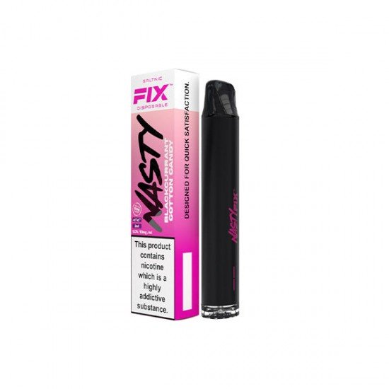 10mg Nasty Air Fix Disposable Vaping Device 675 Puffs - Flavour: Blackcurrant Cotton Candy