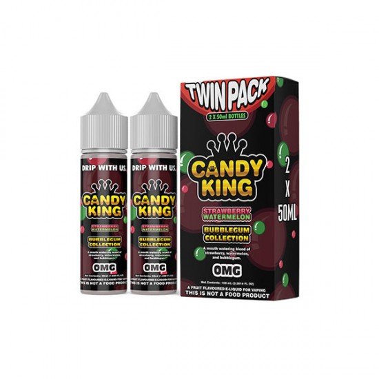 Candy King By Drip More 50ml Shortfill 0mg Twin Pack (70VG/30PG) - Flavour: Strawberry Watermelon