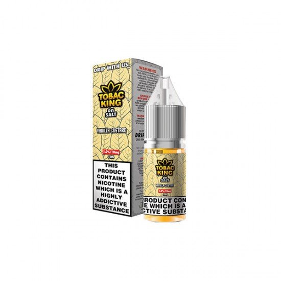 10mg Tobac King Salts By Drip More 10ml Nic Salts (50VG/50PG) - Flavour: Vanilla Custard