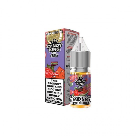 20mg Candy King Salts By Drip More 10ml Nic Salts (50VG/50PG) - Flavour: Strawberry Watermelon Bubblegum