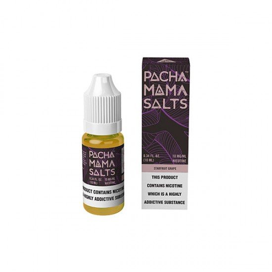 10mg Pacha Mama By Charlies Chalk Dust Salts 10ml Nic Salt (50VG/50PG) - Flavour: Starfruit Grape