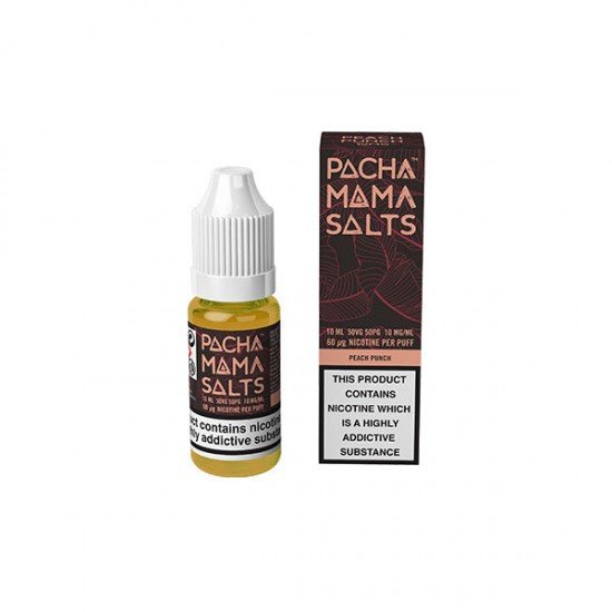 10mg Pacha Mama By Charlies Chalk Dust Salts 10ml Nic Salt (50VG/50PG) - Flavour: Peach Punch