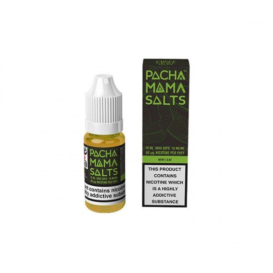 10mg Pacha Mama By Charlies Chalk Dust Salts 10ml Nic Salt (50VG/50PG) - Flavour: Mint Leaf