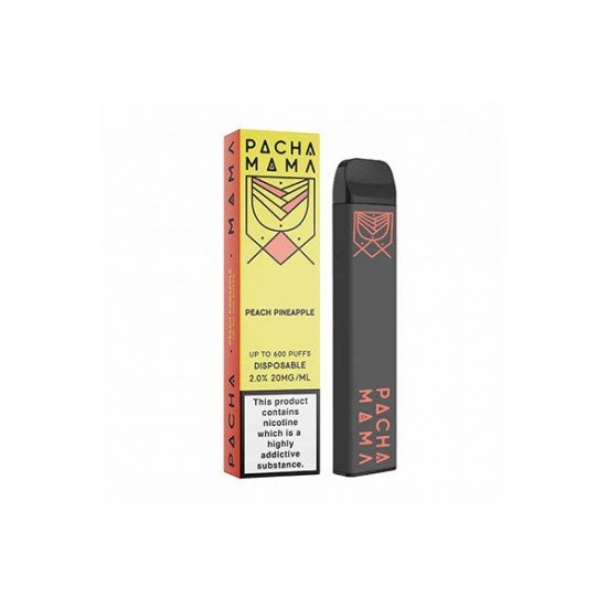 20mg Pacha Mama Disposable Vaping Device 600 Puffs - Flavour: Peach Pineapple