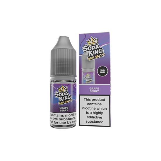 10mg Soda King Bar SALTS 10ml - (50VG/50PG) - Flavour: Grape Berry