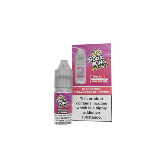 Soda King Bar SALTS 20mg Nic Salts 10ml - (50VG/50PG) - Flavour: Blackberry Strawberry Blueberry