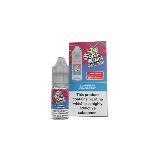 Soda King Bar SALTS 20mg Nic Salts 10ml - (50VG/50PG) - Flavour: Blueberry Cranberry