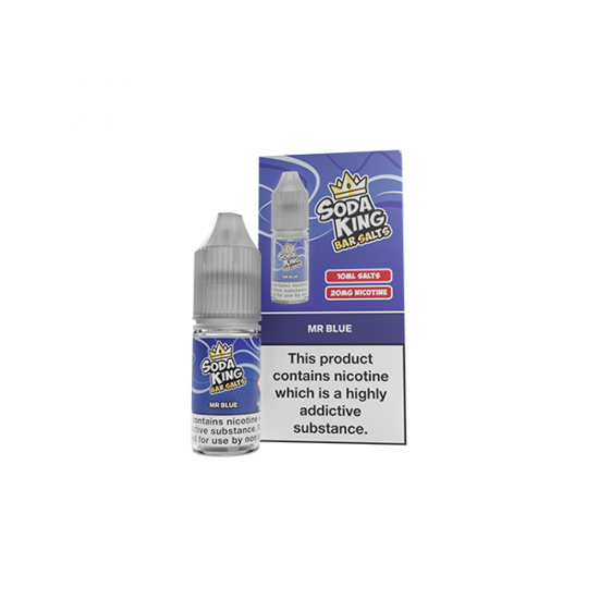 Soda King Bar SALTS 20mg Nic Salts 10ml - (50VG/50PG) - Flavour: Mr Blue