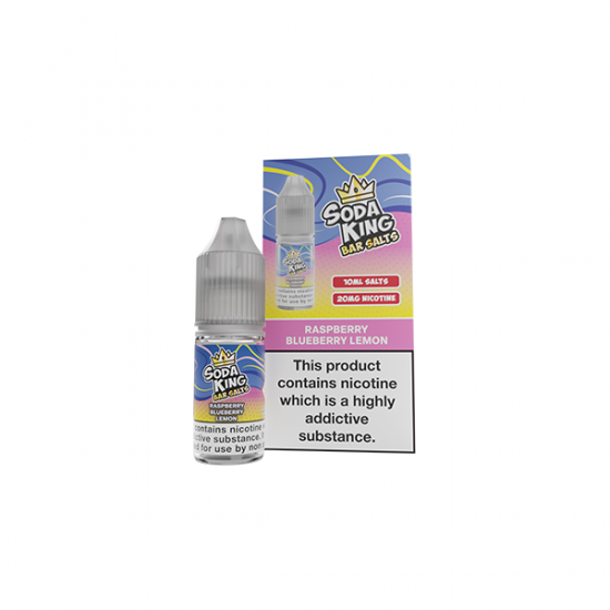 Soda King Bar SALTS 20mg Nic Salts 10ml - (50VG/50PG) - Flavour: Raspberry Blueberry Lemon