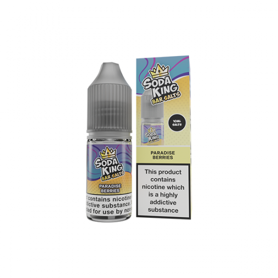 20mg Soda King Bar SALTS 10ml - (50VG/50PG) - Flavour: Paradise Berries