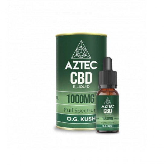 Aztec CBD 1000mg CBD Vaping Liquid 10ml (50PG/50VG) - Flavour: O.G. Kush