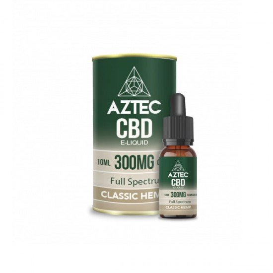 Aztec CBD 300mg CBD Vaping Liquid 10ml (50PG/50VG) - Flavour: Classic Hemp