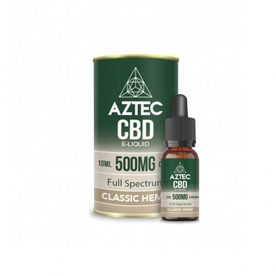 Aztec CBD 500mg CBD Vaping Liquid 10ml (50PG/50VG) - Flavour: Classic Hemp