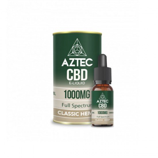 Aztec CBD 1000mg CBD Vaping Liquid 10ml (50PG/50VG) - Flavour: Classic Hemp