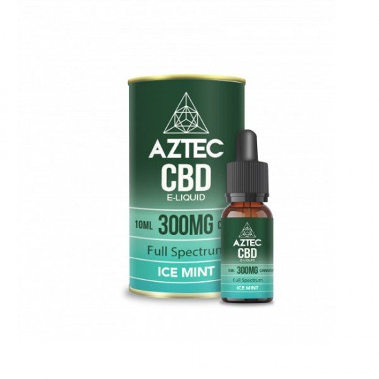 Aztec CBD 300mg CBD Vaping Liquid 10ml (50PG/50VG) - Flavour: Ice Mint