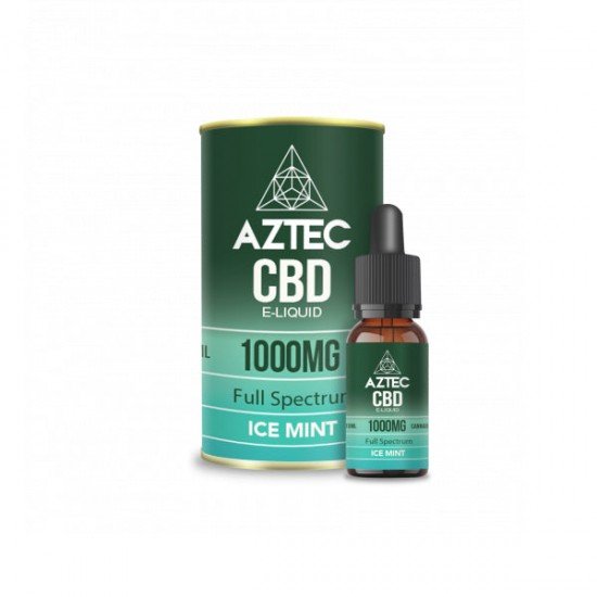 Aztec CBD 1000mg CBD Vaping Liquid 10ml (50PG/50VG) - Flavour: Ice Mint