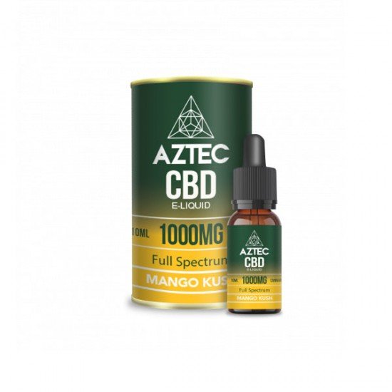 Aztec CBD 1000mg CBD Vaping Liquid 10ml (50PG/50VG) - Flavour: Mango Kush