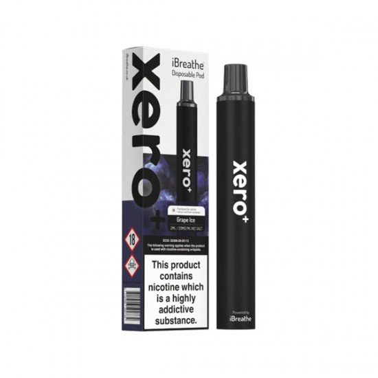 20mg iBreathe Xero+ Disposable Vape Pod 600 Puffs - Flavour: Grape Ice