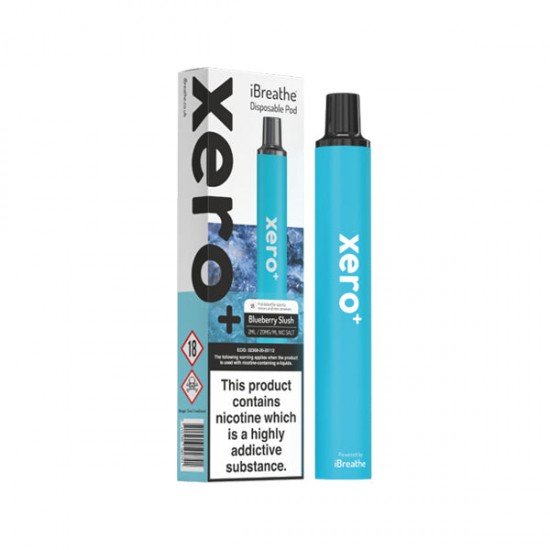 20mg iBreathe Xero+ Disposable Vape Pod 600 Puffs - Flavour: Blueberry Slush