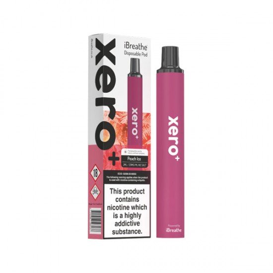 20mg iBreathe Xero+ Disposable Vape Pod 600 Puffs - Flavour: Peach Ice