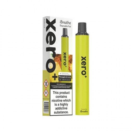 20mg iBreathe Xero+ Disposable Vape Pod 600 Puffs - Flavour: Pineapple & Lime