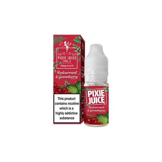 10mg Pixie Juice Volume 2 10ml Nic Salts (50VG/50PG) - Flavour: Redcurrant & Goosberry