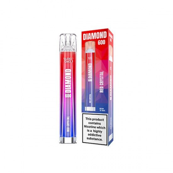 20mg Vapes Bars Diamond 600 Disposable Vape Device 600 Puffs - Flavour: Red Crystal