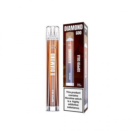 20mg Vapes Bars Diamond 600 Disposable Vape Device 600 Puffs - Flavour: Copper Cola