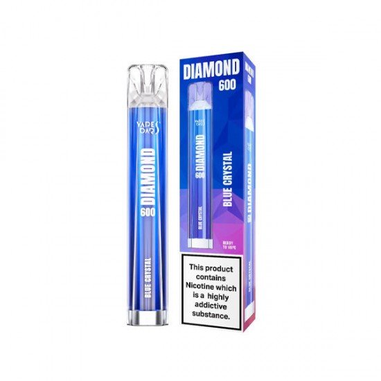 20mg Vapes Bars Diamond 600 Disposable Vape Device 600 Puffs - Flavour: Blue Crystal