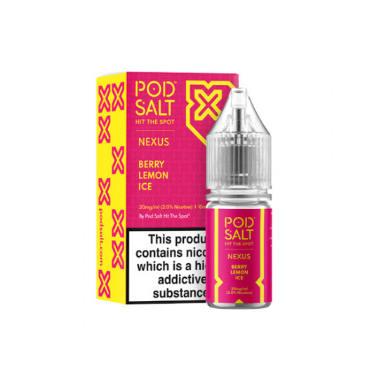 20mg Pod Salt Nexus 10ml Nic Salt (50VG/50PG) - Flavour: Berry Lemon Ice