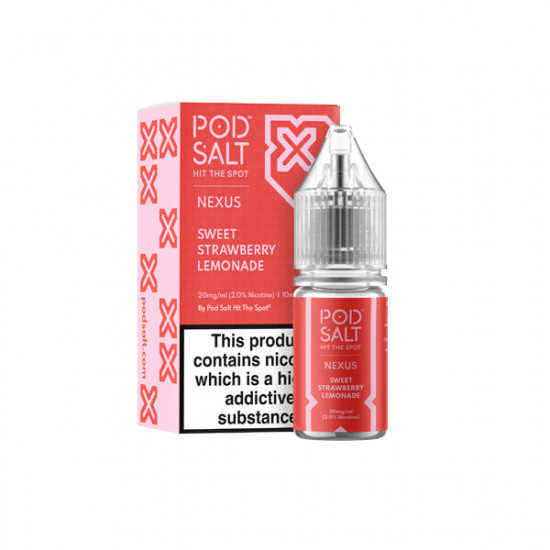 20mg Pod Salt Nexus 10ml Nic Salt (50VG/50PG) - Flavour: Sweet Strawberry Lemonade