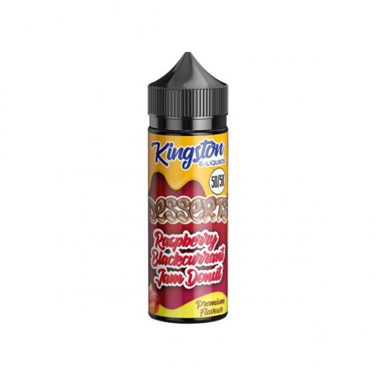 Kingston Desserts 120ml Shortfill 0mg (50VG/50PG) - Flavour: Raspberry Blackcurrant Jam Donut