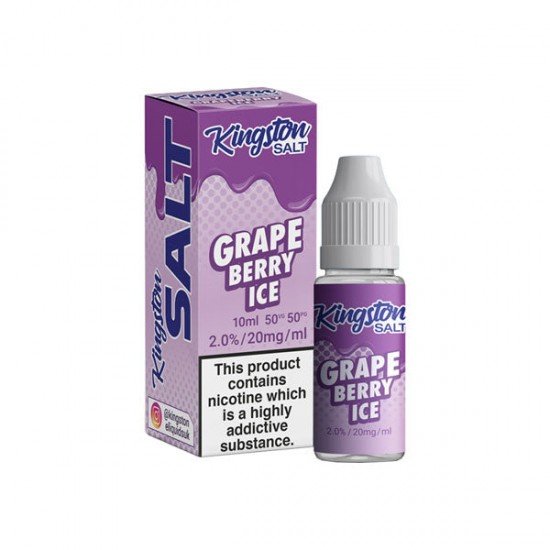 10mg Kingston Salts 10ml Nic Salts (50VG/50PG) - Flavour: Grapeberry Ice