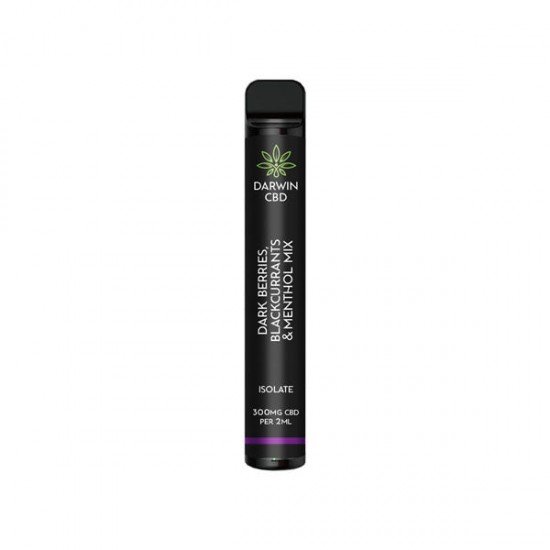 Darwin 300mg CBD Isolate Disposable Vape Device 600 Puffs - Flavour: Darkberries Blackcurrants & Menthol Mix