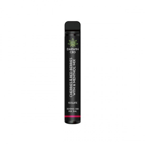 Darwin 300mg CBD Isolate Disposable Vape Device 600 Puffs - Flavour: Cherries & Red Berries with A Menthol Mix