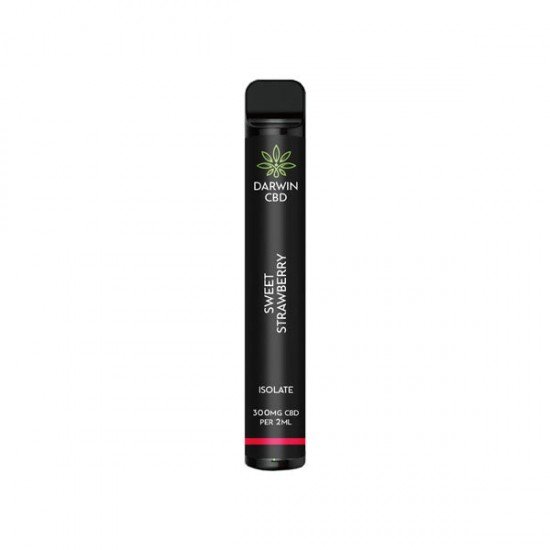 Darwin 300mg CBD Isolate Disposable Vape Device 600 Puffs - Flavour: Sweet Strawberry